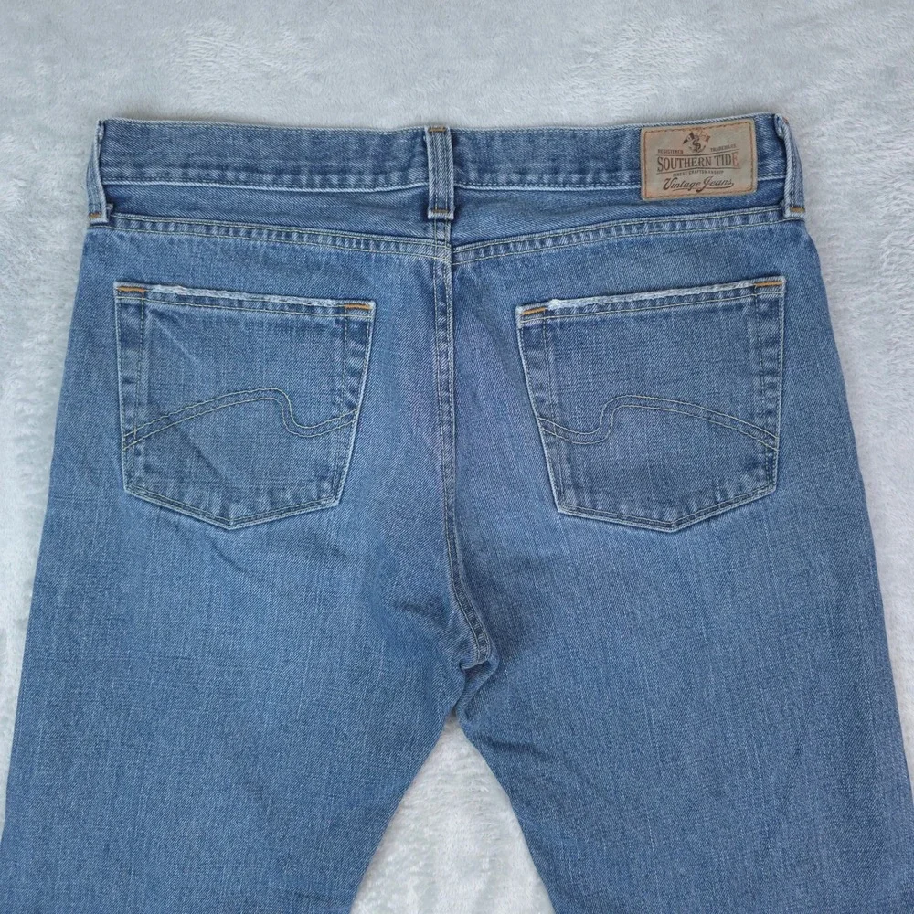 Southern Tide Vintage Jeans Mens 34x30 Blue 100% Cotton Straight Leg Denim